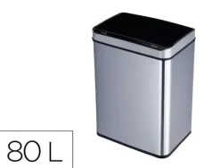 PAPELERA METALICA Q-CONNECT CON SENSOR AUTOMATICO CAPACIDAD 80 LITROS 820X270X400 MM