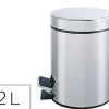 PAPELERA METALICA Q-CONNECT CON PEDAL CROMADA 25X38CM CAPACIDAD 12 LITROS