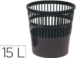 PAPELERA PLASTICO 119 NEGRA MEDIDA 27.5X27.5 CM