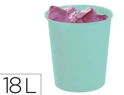 PAPELERA PLASTICO ARCHIVO 2000 ECOGREEN 100% RECICLADA 18 LITROS COLOR VERDE PASTEL