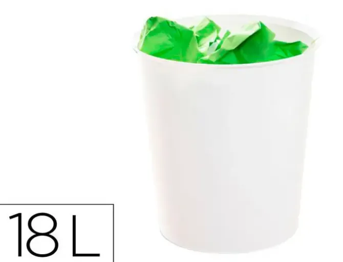 PAPELERA PLASTICO ARCHIVO 2000 ECOGREEN 100% RECICLADA 18 LITROS COLOR BLANCO PASTEL
