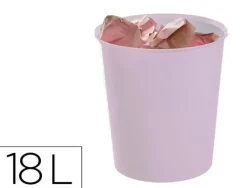 PAPELERA PLASTICO ARCHIVO 2000 ECOGREEN 100% RECICLADA 18 LITROS COLOR MALVA PASTEL