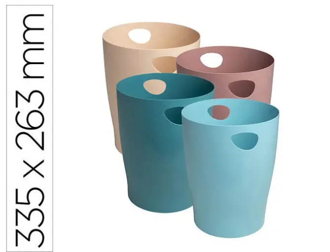 PAPELERA PLASTICO EXACOMPTA ECOBIN SKANDI RECICLADA 15 L COLORES SURTIDOS 335X263 MM