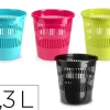PAPELERA PLASTICO PLASTIFORTE REDONDA COLORES SURTIDOS 11,3 L 275X275X280 MM