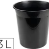 PAPELERA PLASTICO Q-CONNECT NEGRO OPACO 13 LITROS DIM.275X285 MM