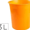 PAPELERA PLASTICO Q-CONNECT NARANJA TRANSLUCIDO 13 LITROS 275X285 MM