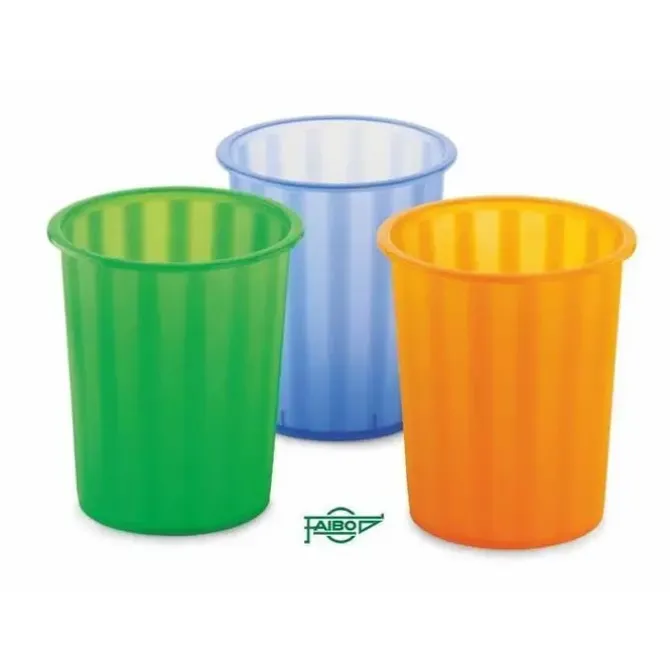 PAPELERA PLASTICO REDONDA TRASL.VERDE