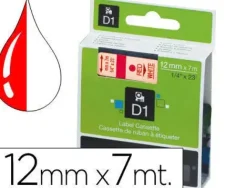 PAPER MATE CINTA DYMO D1 12MMX7M ROJO/BLANCO 45015 MAK220297
