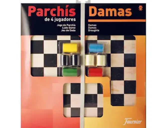 PARCHIS CON DAMAS TABLERO GRANDE 4 JUGADORES 41X40X4,5