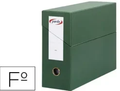 PARDO ESTUCHE ARCHIVADOR APAISADO LOMO 110 MM.TARJETA EN LOMO.FORMATO FOLIO.COLOR VERDE.REF.2457-04