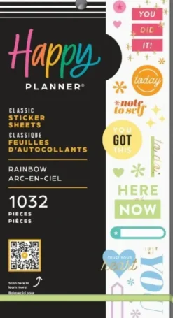 PEGATINAS 1032 HAPPY PLANNER RAINBOW 30 HOJAS