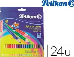 PELIKAN ESTUCHE CARTON 24 LAPICES DE COLORES CUERPO HEXAGONAL TRAZO 3 MM REF. 713222