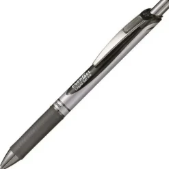 PENTEL ENERGEL BOLIGRAFO DE BOLA RETRACTIL - PUNTA 0.7MM - TRAZO 0.35MM - TINTA GEL - RECARGABLE - GRIP DE AGARRE - CLIP DE METAL - 50% DE MATERIALES RECICLADOS - COLOR NEGRO