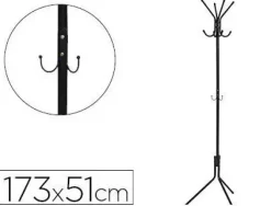 PERCHERO METALICO Q-CONNECT NEGRO 8 COLGADORES 173X51 CM