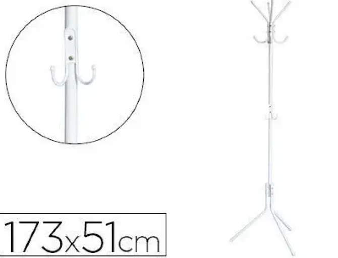 PERCHERO METALICO Q-CONNECT BLANCO 8 COLGADORES 173X51 CM