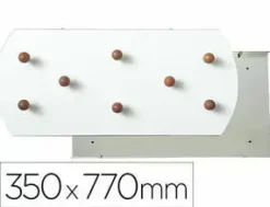 PERCHERO SIE PARED BLANCO 8 COLGADORES MADERA HAYA 350X770 MM