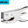 PETRUS 222 GRAPADORA DE TENAZA - HASTA 40 HOJAS - GRAPADO CERRADO Y ABIERTO - DISEÑO ERGONOMICO - COLOR CROMADO