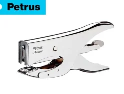 PETRUS 222 GRAPADORA DE TENAZA - HASTA 40 HOJAS - GRAPADO CERRADO Y ABIERTO - DISEÑO ERGONOMICO - COLOR CROMADO