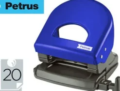 PETRUS 62 TALADRO METALICO - HASTA 30 HOJAS - MARCAS DE FORMATO - FACIL VACIADO - PUNZONES 5.5MM - COLOR AZUL