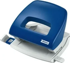 PETRUS 80 TALADRO PERFORADOR PEQUEÑO - HASTA 16 HOJAS - MARCAS DE FORMATO - FACIL VACIADO - PUNZONES 5.5MM - COLOR AZUL