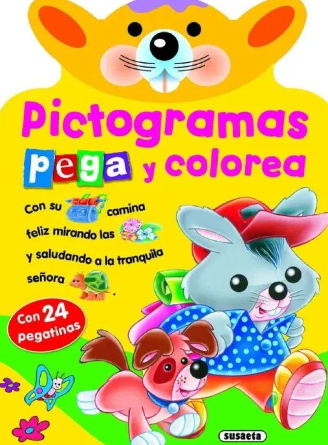 PICTOGRAMAS - PEGA Y COLOREA CONEJITO