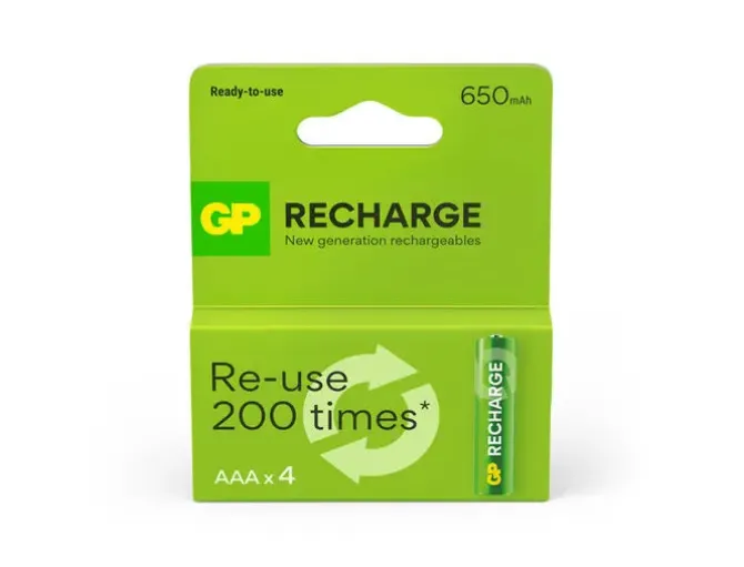 PILA GP RECARGABLE AAA 650 MAH BLISTER DE 4 UNIDADES