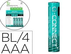 PILA Q-CONNECT AAA RECARGABLE POR USB-C BLISTER DE 4 UNIDADES