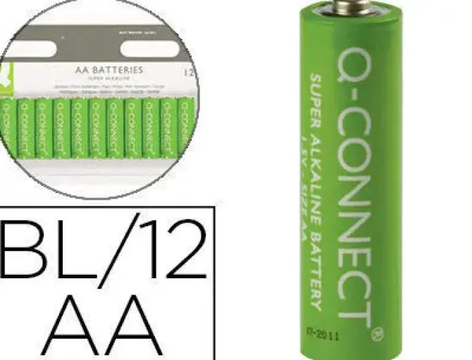 PILA Q-CONNECT ALCALINA AA -BLISTER CON 12 PILAS