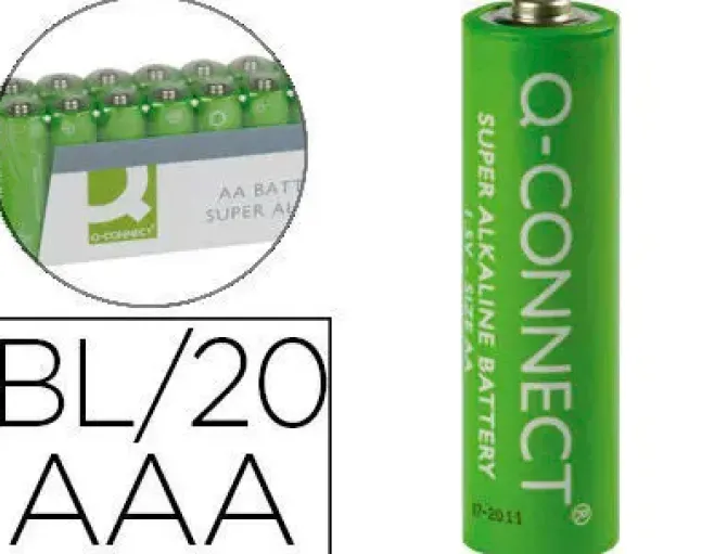 PILA Q-CONNECT ALCALINA AAA -PAQUETE CON 20 PILAS