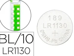 PILA Q-CONNECT TIPO BOTON ALCALINA AG13 LR44 1.5V BLISTER DE 10 UNIDADES