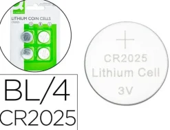PILA Q-CONNECT TIPO BOTON LITIO CR2025 3V BLISTER DE 4 UNIDADES