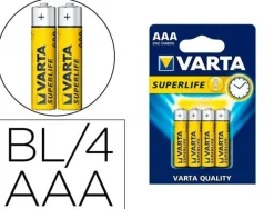 PILA VARTA SALINA SUPERLIFE AAA TIPO R-03 BLISTER DE 4 UNIDADES