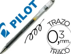 PILOT BOLIGRAFO DE GEL G1 - RECARGABLE - PUNTA DE BOLA 0.5MM - TRAZO 0.3MM - CUERPO TRANSPARENTE - COLOR NEGRO