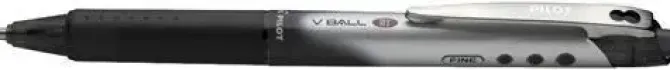PILOT BOLIGRAFO DE TINTA LIQUIDA V BALL RT 07 - RETRACTIL - PUNTA DE BOLA CONICA 0.5MM - TRAZO 0.25MM - GRIP DE GOMA - COLOR NEGRO