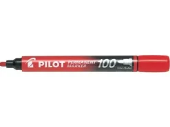 PILOT ROTULADOR PERMANENTE 100 - PUNTA FINA DE BALA 4,5MM - TRAZO 1MM - COLOR ROJO