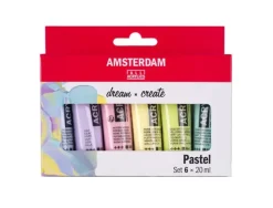 PINTURA ACRILICA AMSTERDAM 20 ML CAJA DE 6 COLORES PASTEL