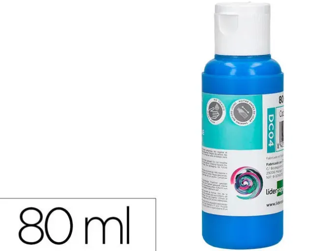 PINTURA ACRILICA LIDERPAPEL BOTE DE 80 ML CIAN