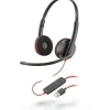 PLANTRONICS/POLY BLACKWIRE C3220 USB-A AURICULARES CON MICROFONO - ALMOHADILLAS ACOLCHADAS - CONTROLES EN CABLE - COLOR NEGRO