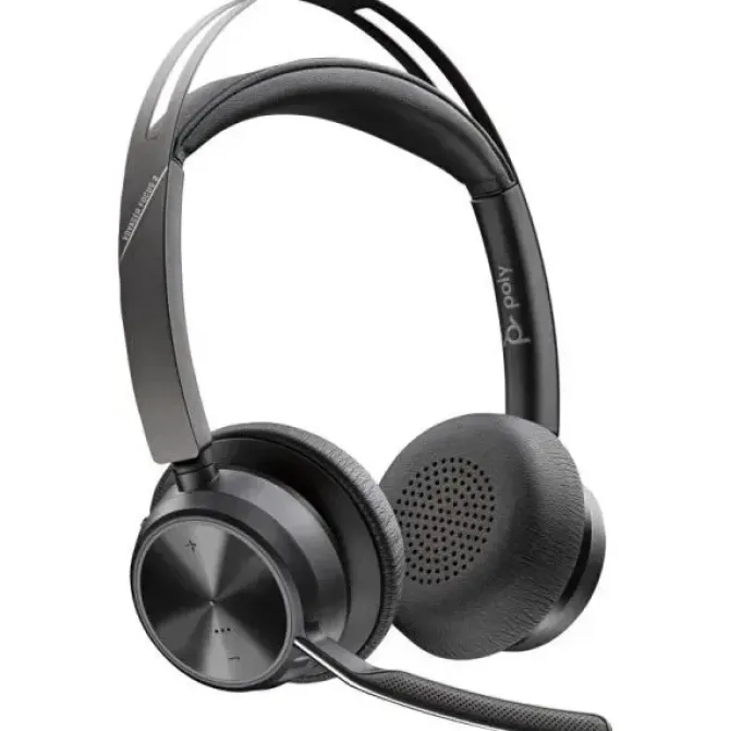 PLANTRONICS/POLY VOYAGER FOCUS 2 AURICULARES CON MICROFONO BLUETOOTH 5.1 - CANCELACION DE RUIDO - ALMOHADILLAS ACOLCHADAS - AUTONOMIA HASTA 40H - CONTROL EN AURICULAR - COLOR NEGRO