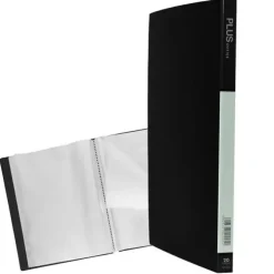 PLUS CARPETA 20 FUNDAS A4 RIGIDO NEGRO OPACO MAT20 NEGRA MAK180689