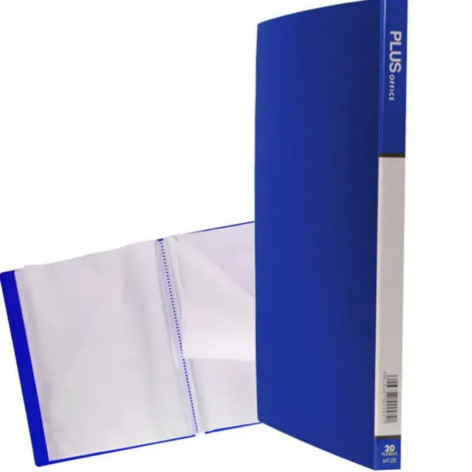 PLUS CARPETA 20 FUNDAS A4 RIGIDO AZUL OPACO MT20 MAK180221