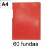 PLUS CARPETA 60 FUNDAS PLUS A4 FELXIBLE TRANSLUCIDO ROJO 181335