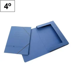 PLUS OFFICE CARPETA CARTON MK 4º CON SOLAPAS AZUL 180190