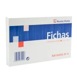 PLUS OFFICE FICHAS MK RAYADAS 125X200 N4 100U F-4 MAK180320