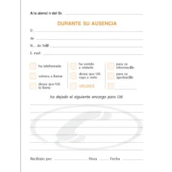 PLUS OFFICE TALONARIO LOAN 153X100 MENSAJE TFNO T62 MAK001419