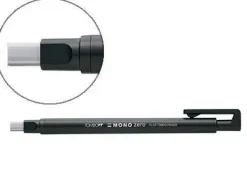 PORTAGOMAS TOMBOW CON CLIP PUNTA GOMA BLANCA RECTANGULAR 2,5 X 5 MM COLOR NEGRO