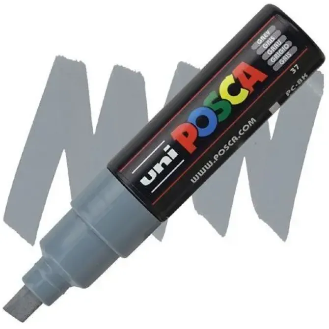 POSCA PC-8K GRIS PUNTA BISELADA 8,0MM REF. PC-8K1500