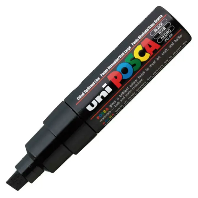 POSCA PC-8K NEGRO PUNTA BISELADA 8,0MM MAK119459