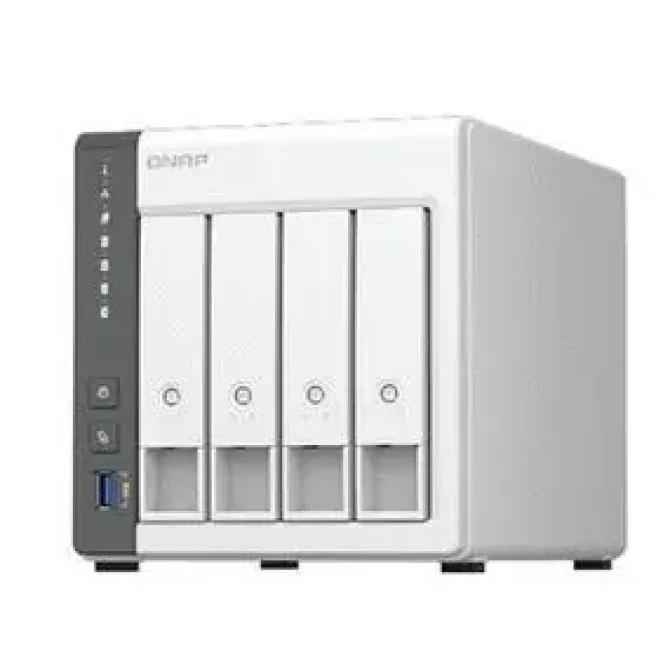 QNAP TS-433 NAS TORRE PROCESADOR ARM CORTEX-A55 - MEMORIA 4GB - 4 BAHIAS 2.5, 3.5 - USB, RJ-45 2.5GB - VENTILADOR 120MM