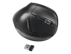 RATON Q-CONNECT OPTICO INALAMBRICO ERGONOMICO VERTICAL DPI 800/1200/1600 BATERIA RECARGABLE NEGRO